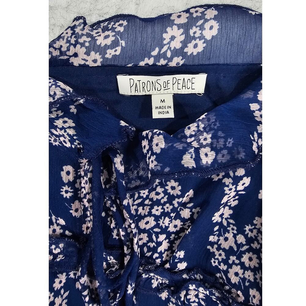 Patrons of Peace Mini Dress, Floral Ruffled Sleeveless Summer Vacation Sz M New - Picture 3 of 12